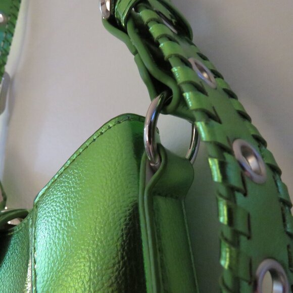 URBAN OUTFITTERS Devon Studded Mini Shoulder Bag in Metallic Green Y2K Glam NWT - Picture 13 of 15